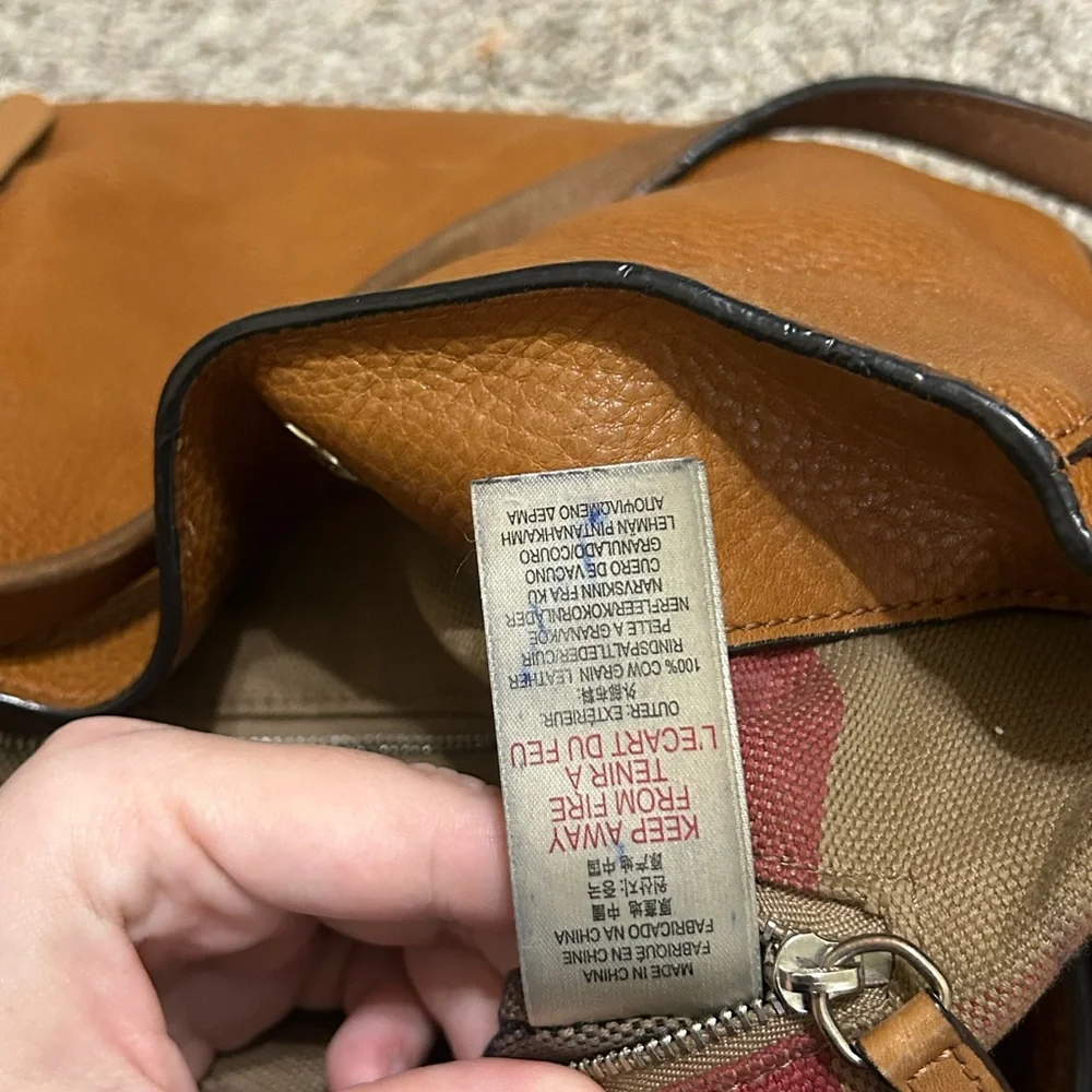 Burberry Calfskin House Check Maidstone Medium Brown Shoulder Bag Authentic Tote - Picture 16 of 16